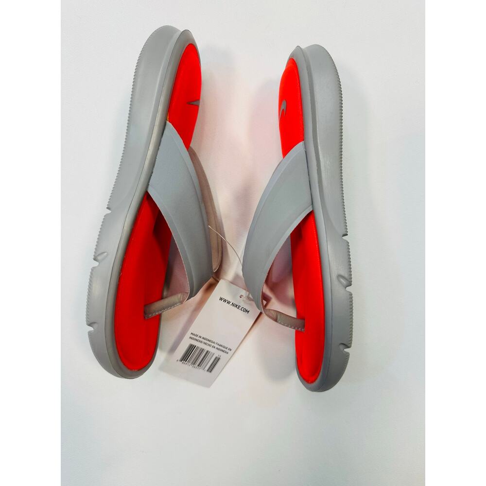 Nike Women’s Ultra Comfort Thong Sandals in Grey and Neon Orange Size 6 - Picture 4 of 7